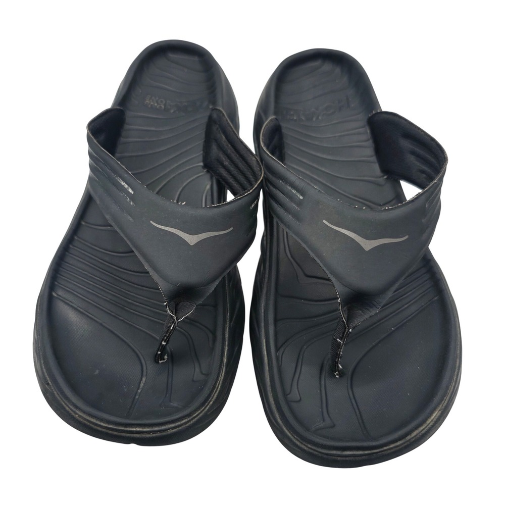 Hoka One One Ora Recovery Flip 2 Sandals Men's Size M 12 Comfort Slides Black